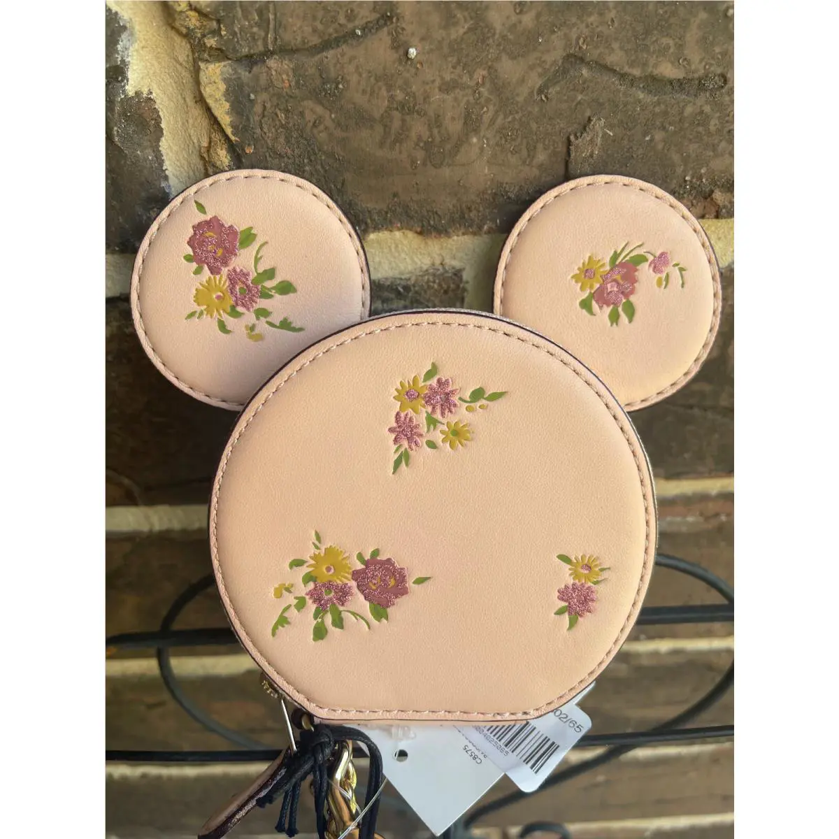 Disney X Coach Mickey Minnie Mouse Head Coin Purs Beige Rose