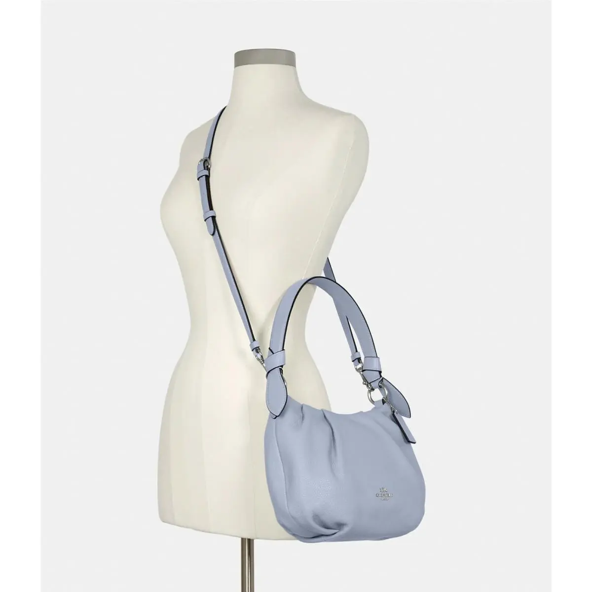 Coach C4068 Everly Leather Shoulder Bag in Silver/twilight