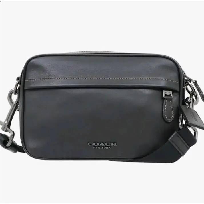 Coach C4148 Smooth Calf Leather Black Graham Crossbody Bag Retails Unisex