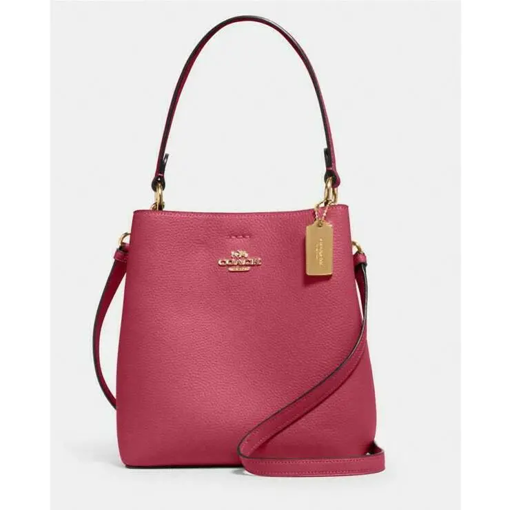 Coach Women`s Bright Violet Small Town Bucket Leather Bag/crossbody 1011