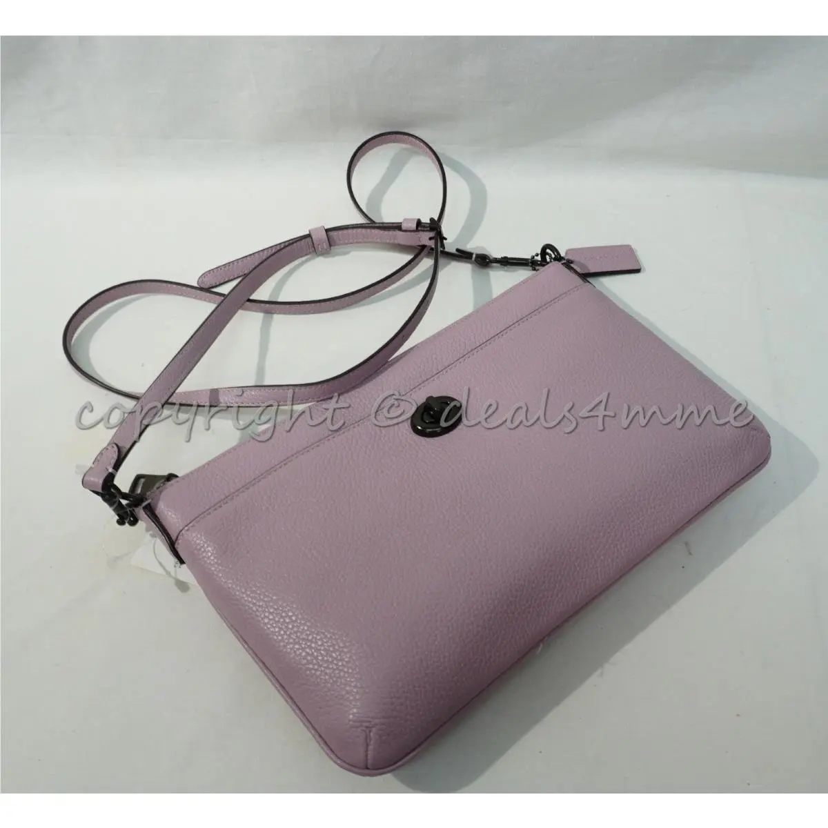 Coach C3376 Pebbled Leather Polly Crossbody/shoulder Bag in Ice Purple