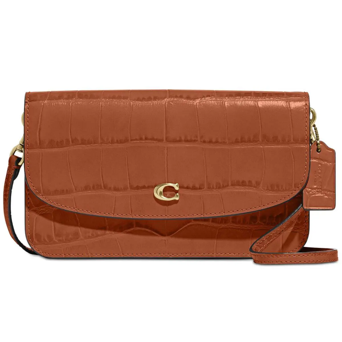 Coach Embossed Croc Hayden Crossbody Color: Ginger C8941