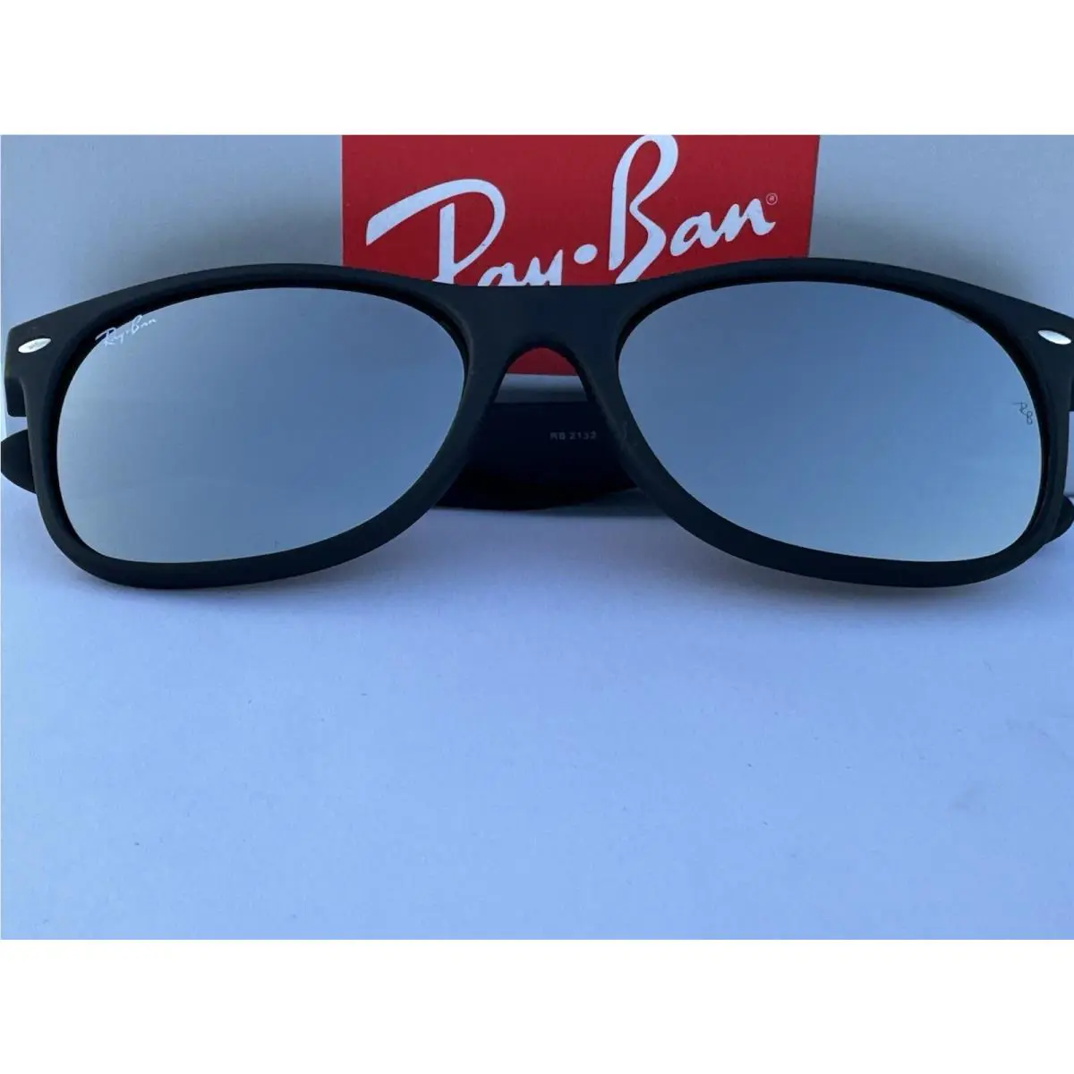 Ray-ban New Wayfarer RB2132 622/30 Wayfarer Matte with Silver Mirror 55mm Sunglasses