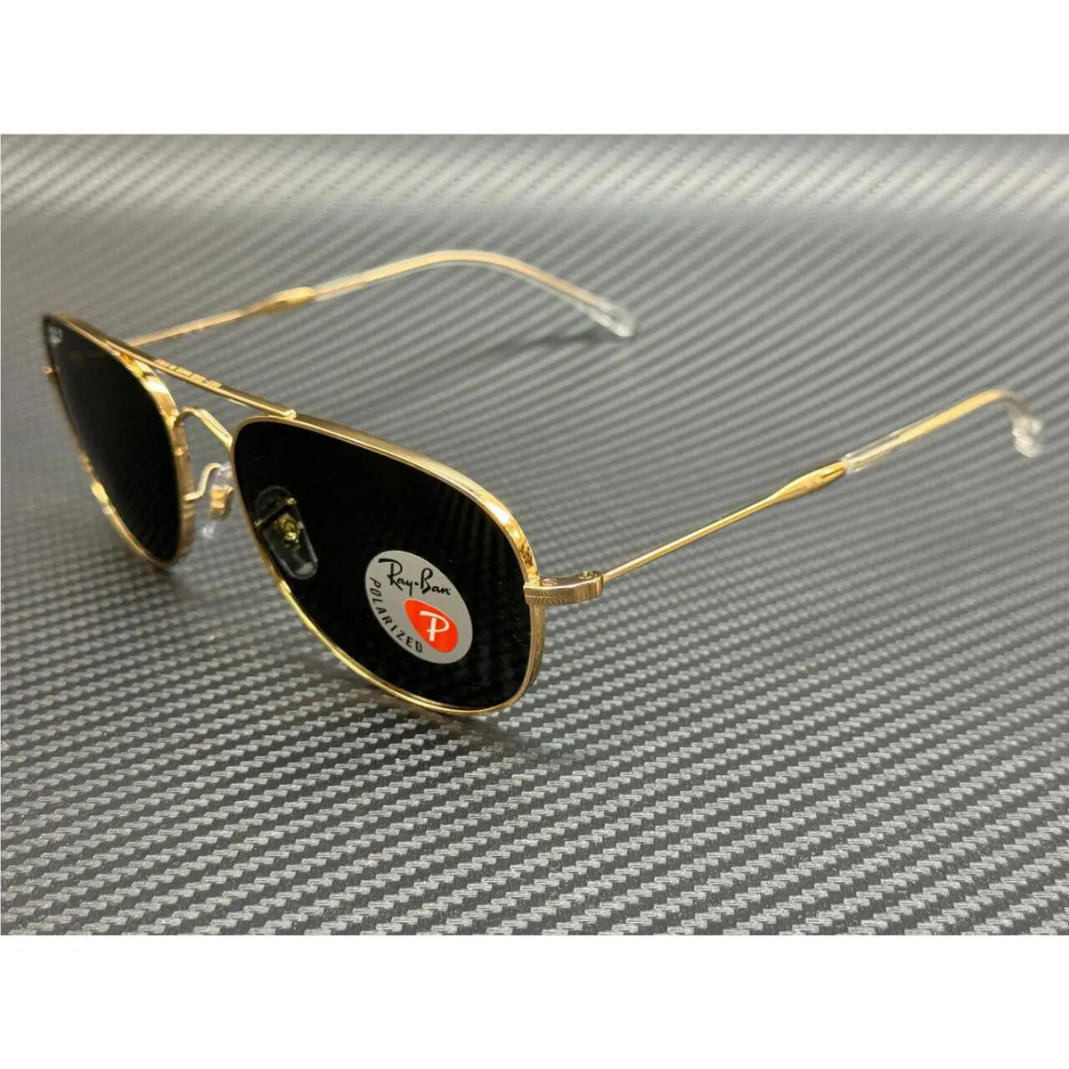 Ray Ban RB3735 001 58 Arista Gold Green Polarized Unisex 60 mm Sunglasses