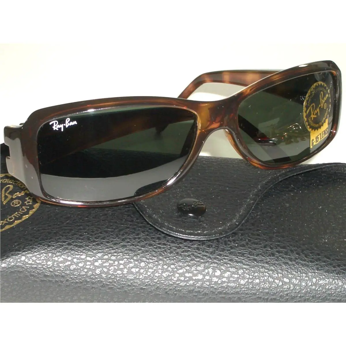 Ray Ban RB4078 642/57 Sleek G15 Crystal Sleek Shiny Tortoise Sunglasses