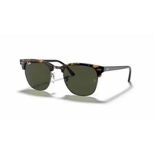Ray Ban Clubmaster Fleck RB3016 1157 49-21 Black Havana G-15 - Frame: Black Havana, Lens: Green