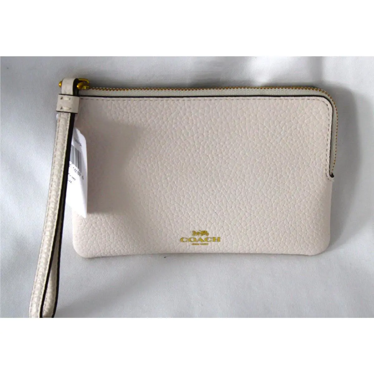 Coach Small Zip Pouch Wristlet C3650G Chalk