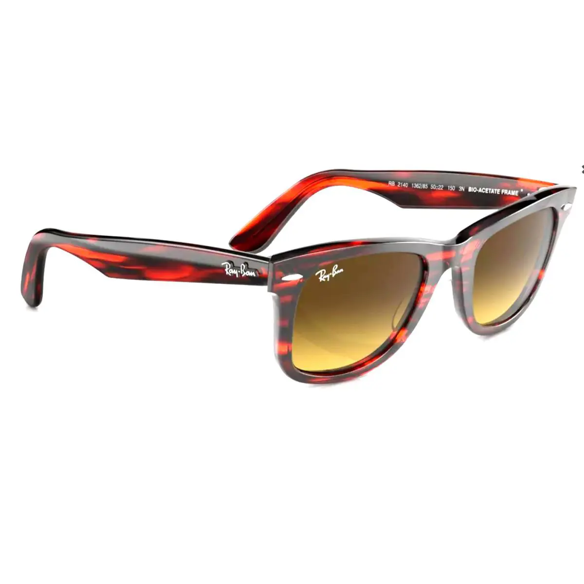 Ray-ban Sunglasses RB 2140 1362/85 50-22 Wayfarer Tortoise Frames W/brown Lenses - Frame: Striped Red Tortoise, Lens: Brown Gradient