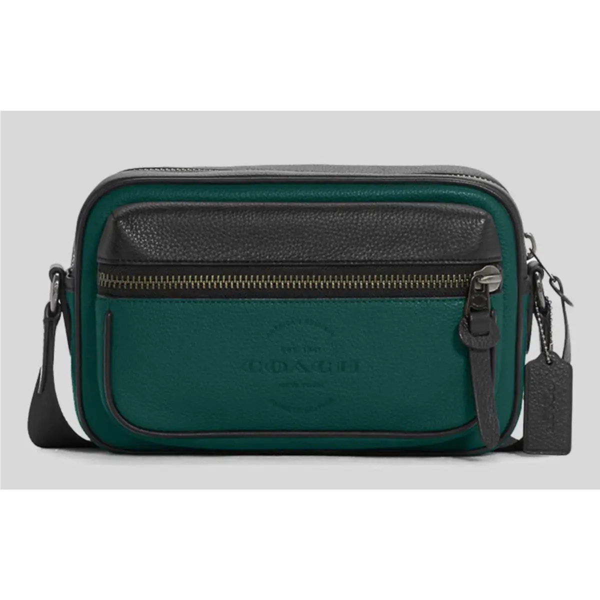 Coach Men`s Thompson Small Camera Bag Pebble Leather C6584 Forest Green