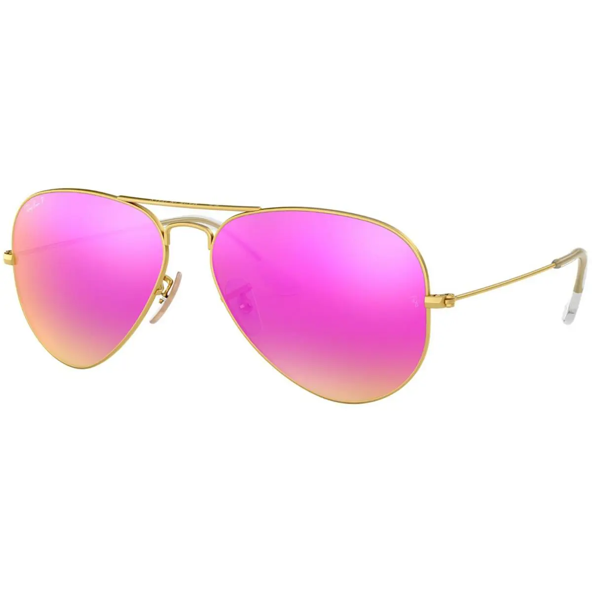 Ray-ban Aviator Violet Flash Polarized Sunglasses - RB3025 112/1Q-58 - Frame: Gold, Lens: Violet