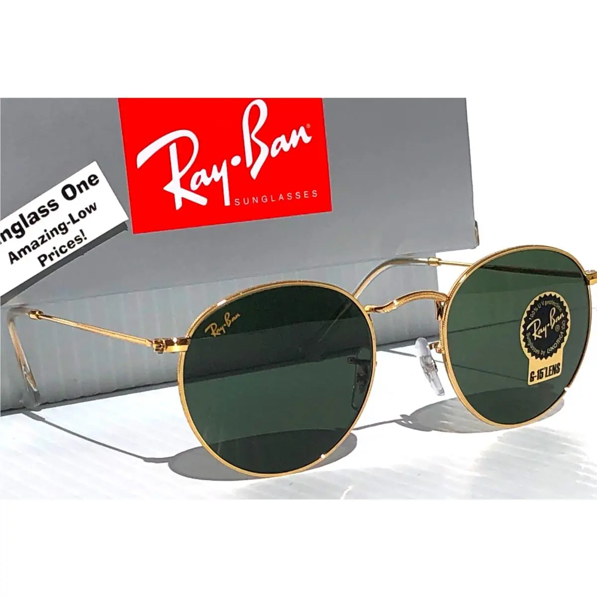 Ray Ban Round Metal Legend Gold Frame G-15 Green Sunglass RB3447 9196/31