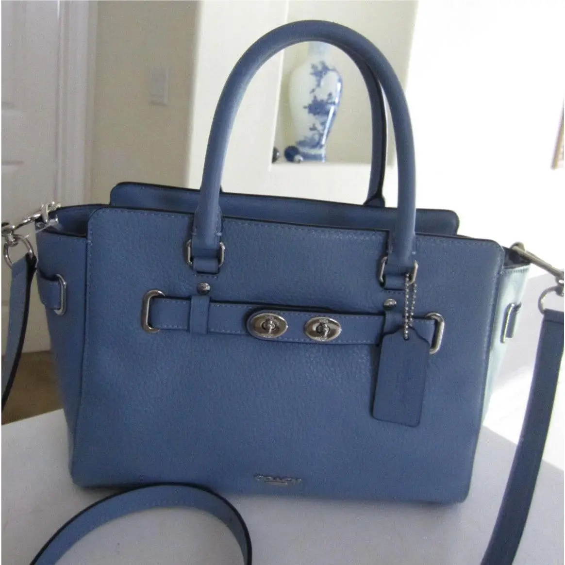 Coach F55665 Blake Carryall Bubble Leather Pool Blue