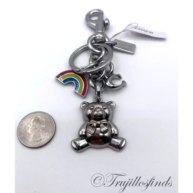 Signature Mixed Charms Cluster Bag Charm Teddy Bear and Rainbow CM836 by Coach