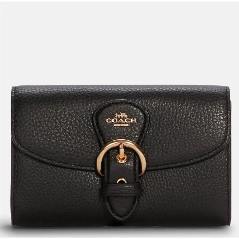 Coach Kleo Wallet Black In Blocked Signature Canvas C6897