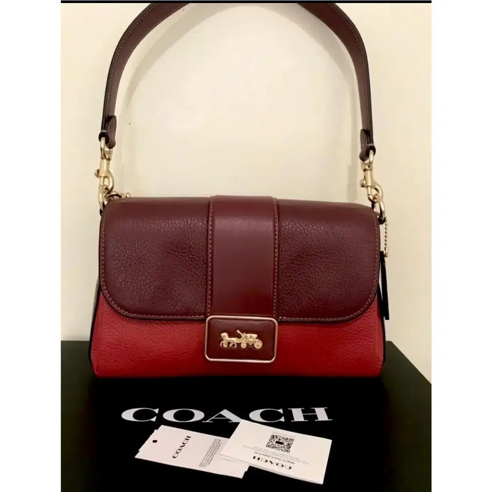 Mini Grace Crossbody in Colorblock Gold/red Apple Leather CC057 by Coach