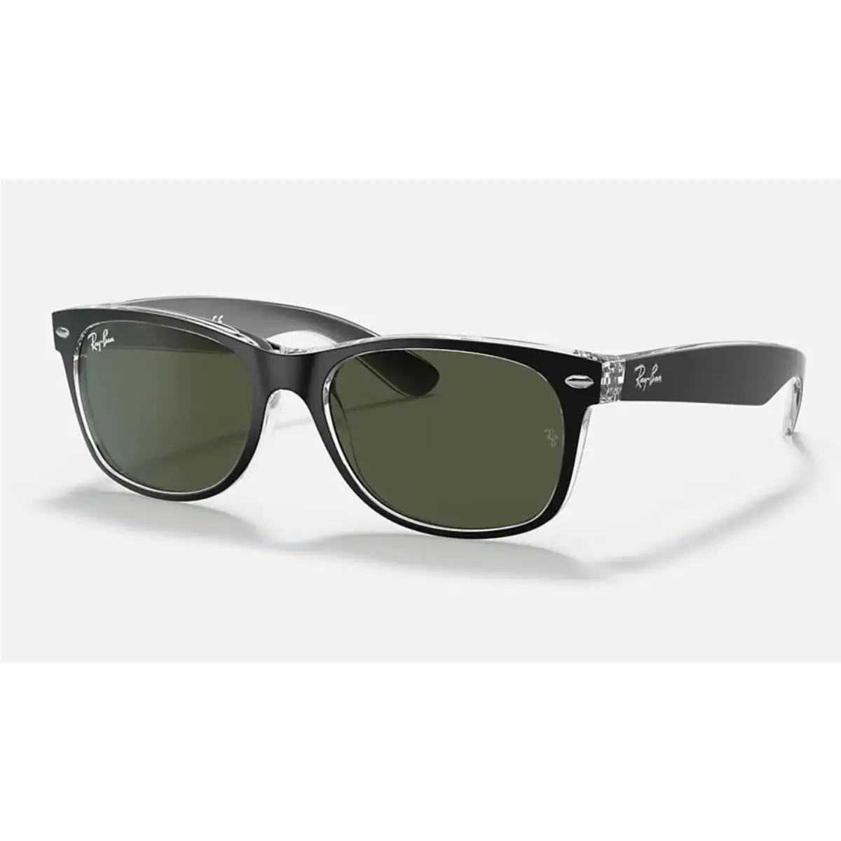 Ray-ban New Wayfarer Color Mix Rayban Wayfarer Color Mix Black/transparent G-15 52mm Sunglasses RB2132 6052