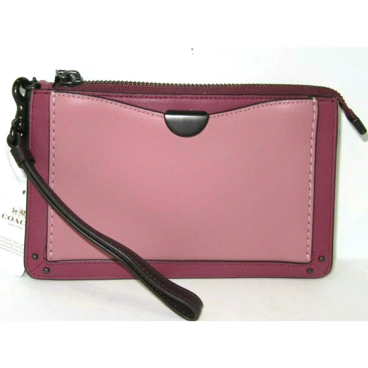 Coach Dreamer Wristlet Wallet 76150 True Pink Mauve Color Block
