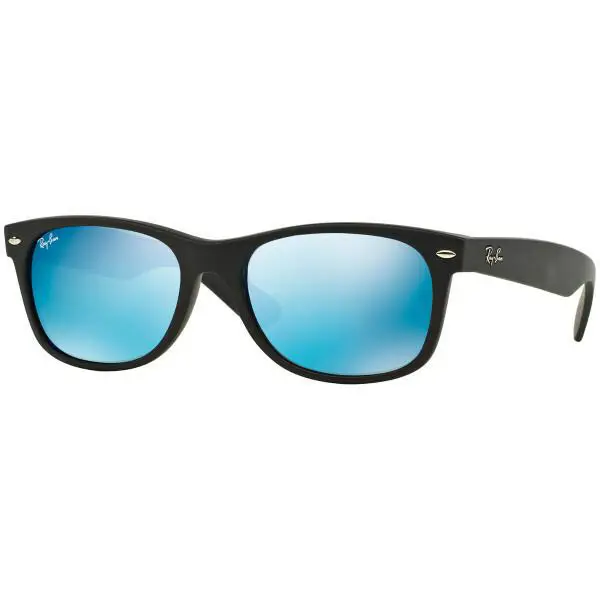 Ray-ban Wayfarer Flash Blue Lenses Matte Black Sunglasses RB2132 622/17-52 - Frame: Black, Lens: Blue