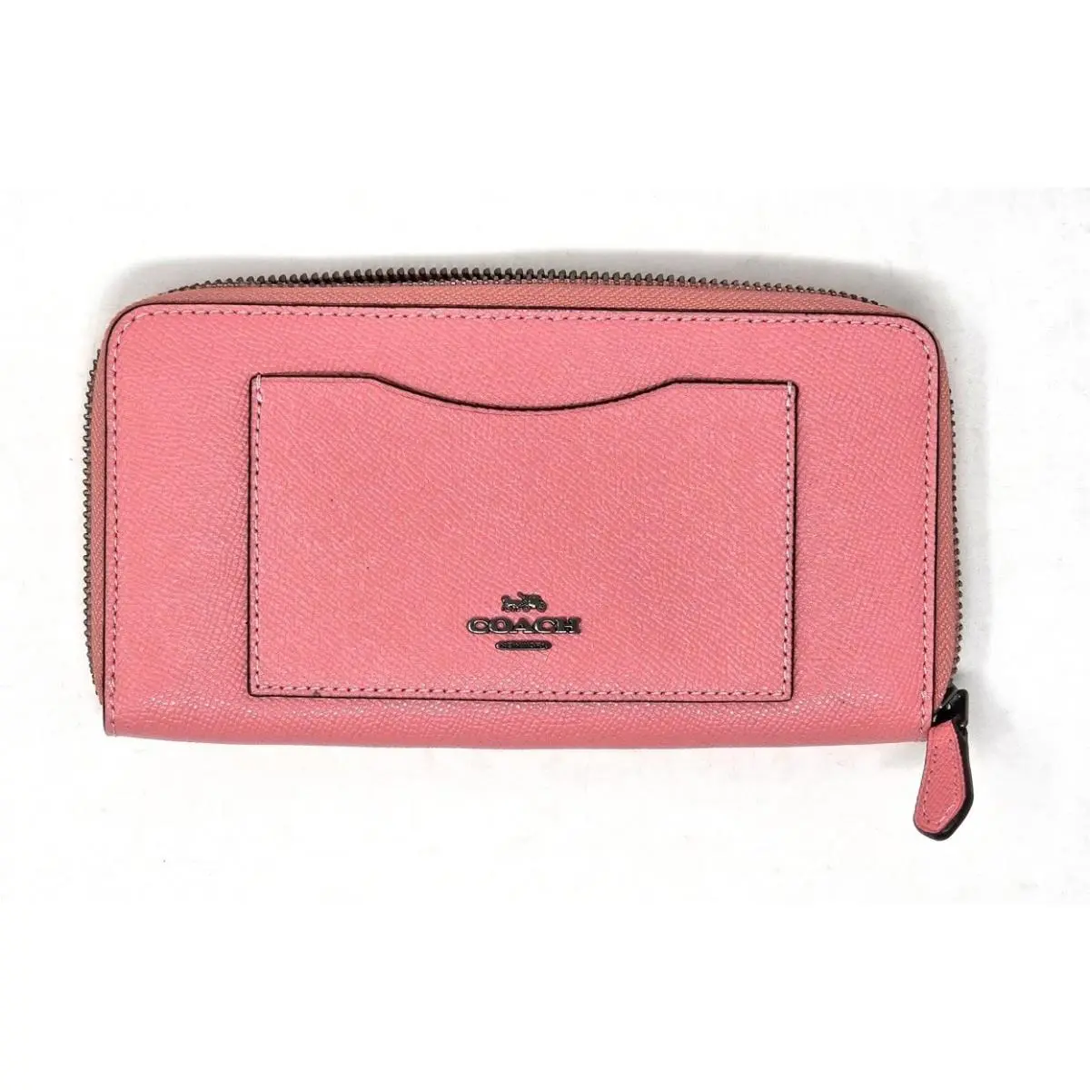 54007 Accordion Zip Around Wallet Pink Lemonade Crossgrain Leather by Coach