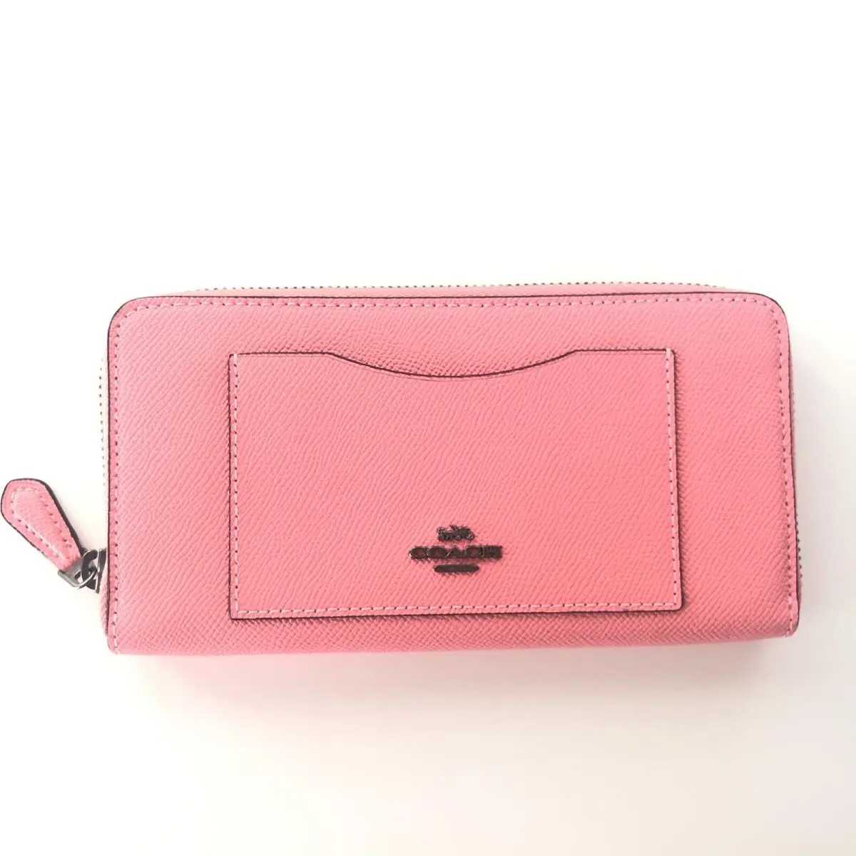 Coach Large Accordion Zip Wallet Lemonade Pink Leather