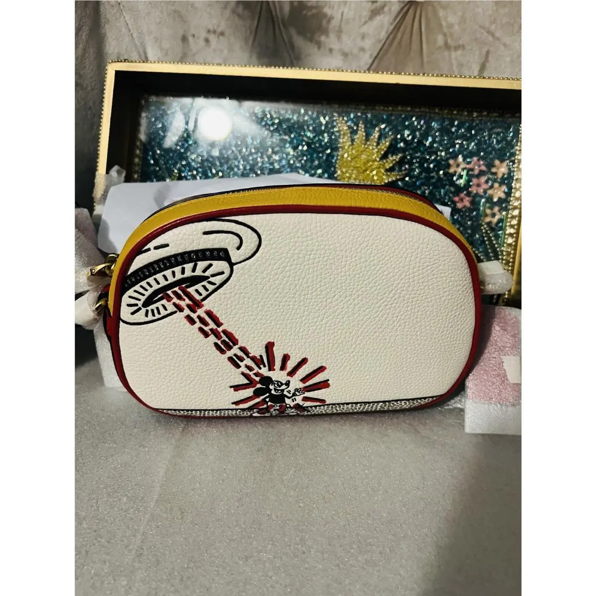Coach Disney Mickey Mouse X Keith Haring Badge Camera Crossbody Bag 6450