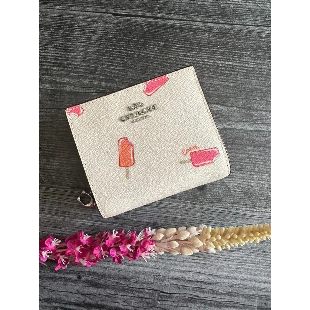 Coach Snap Wallet with Popsicle Print Chalk Pink C4529