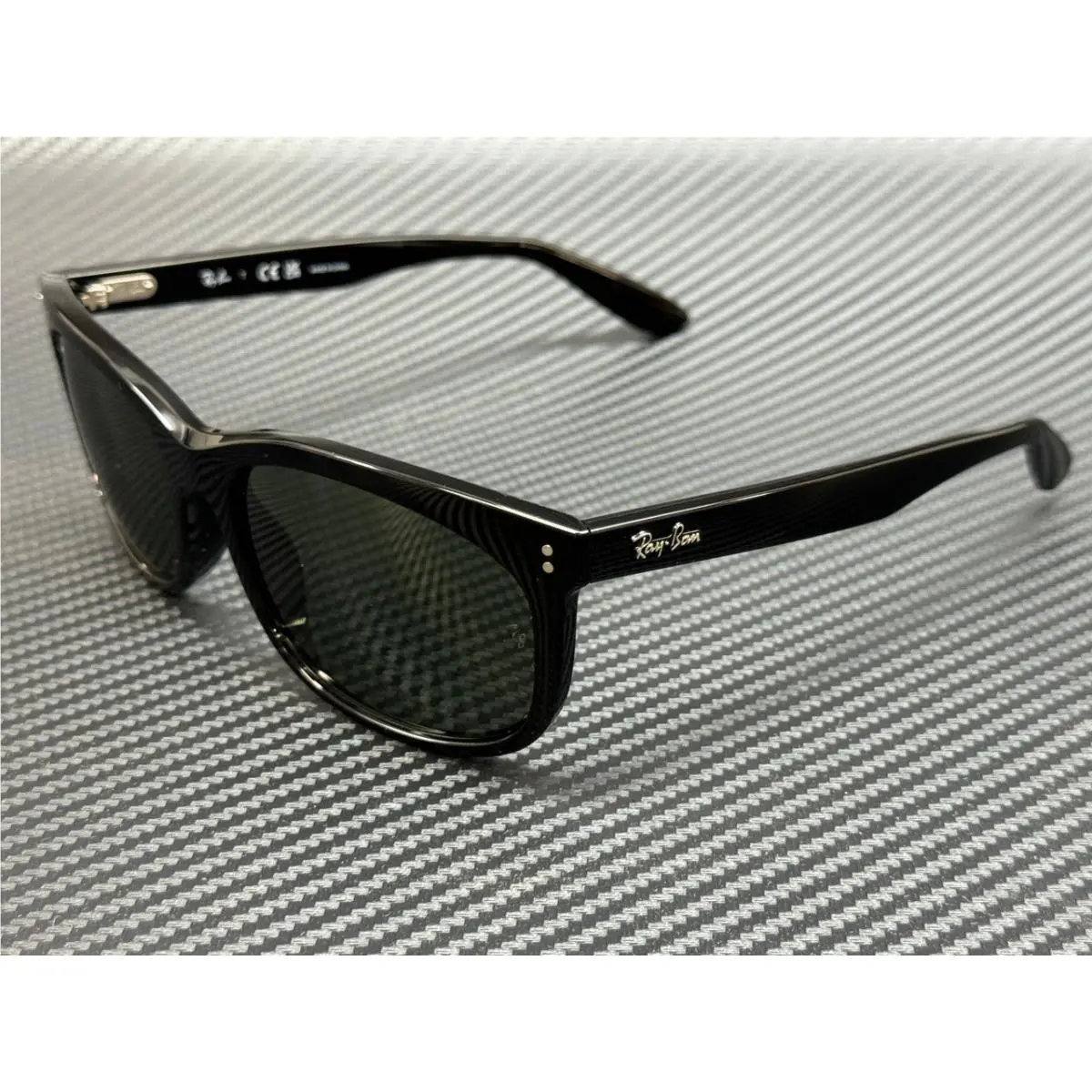 Ray Ban RB2389 901 31 Black Green Balorette Unisex 60 mm Sunglasses