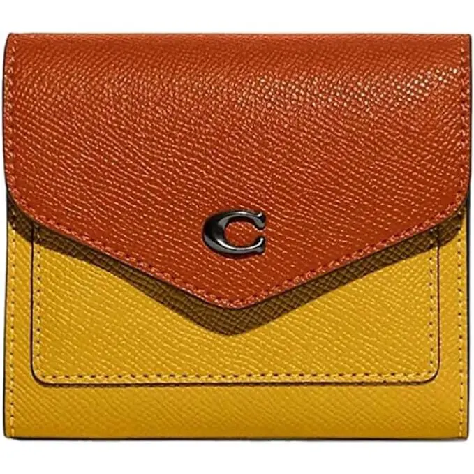 Coach Wyn Small Wallet Canyon Colorblock Calf Leather Card Case
