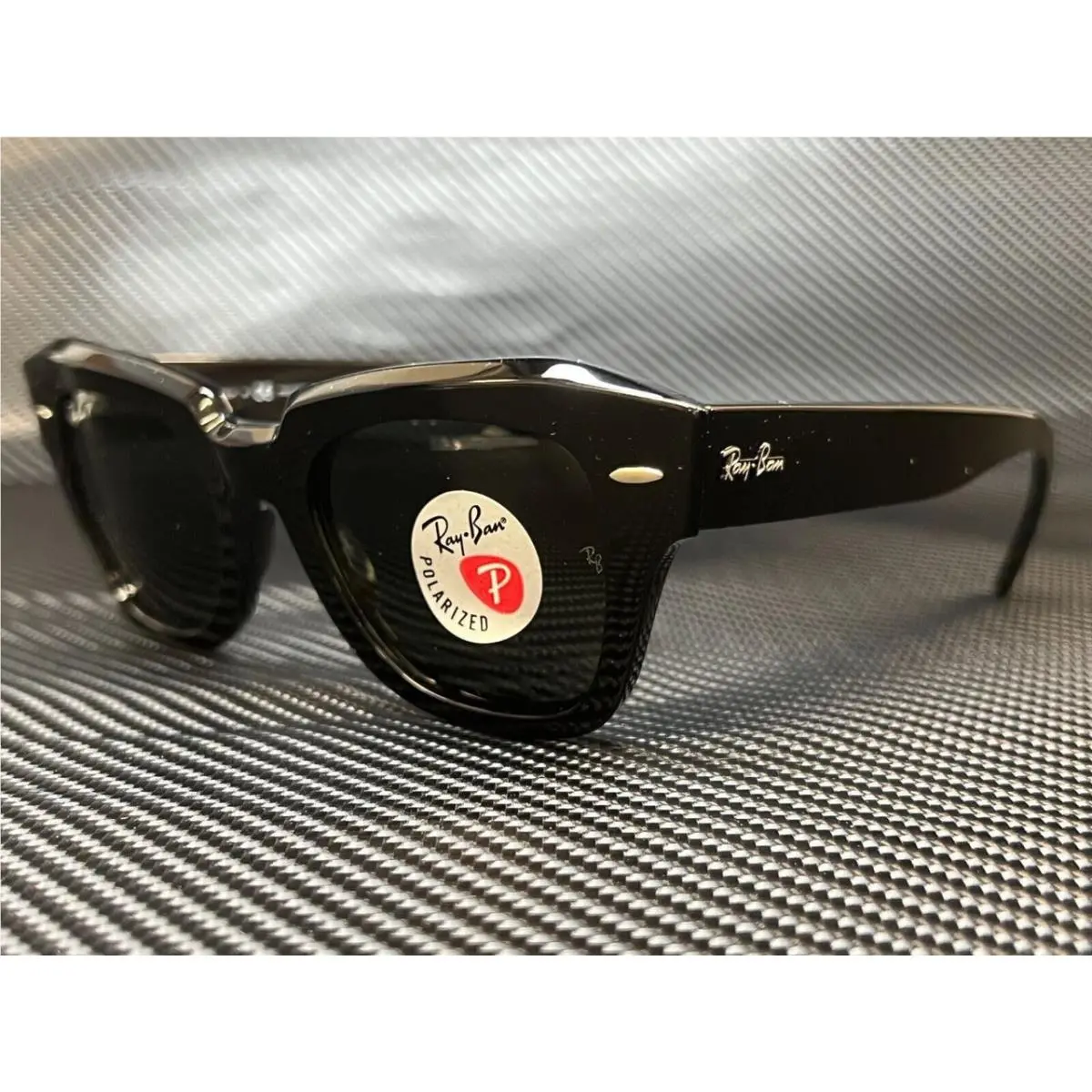 Ray Ban RB2186 901 58 Black Square 52 mm Unisex Polarized Sunglasses