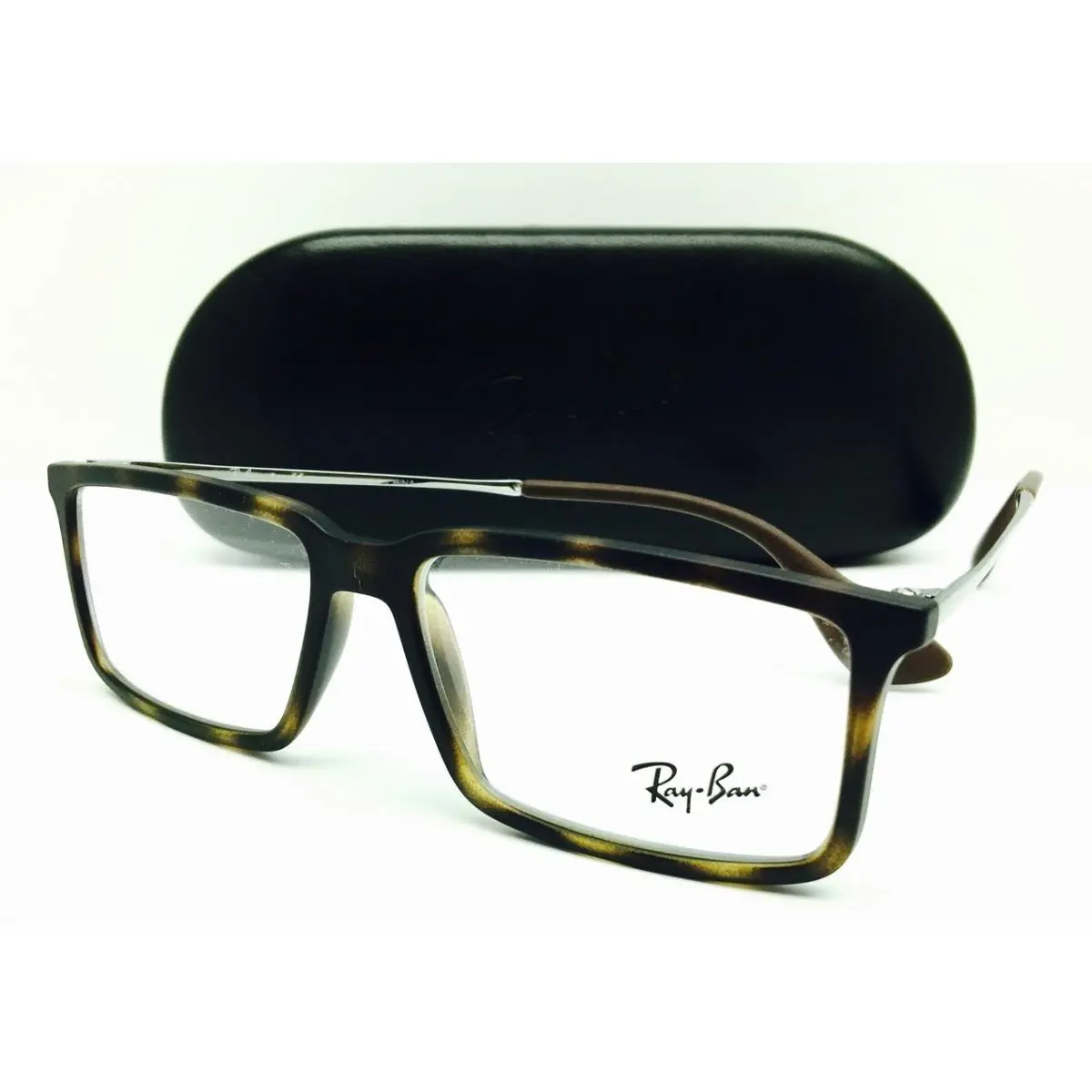 Ray Ban Eyeglasses 7043 5365 Matte Havana 52•14•140 with Case