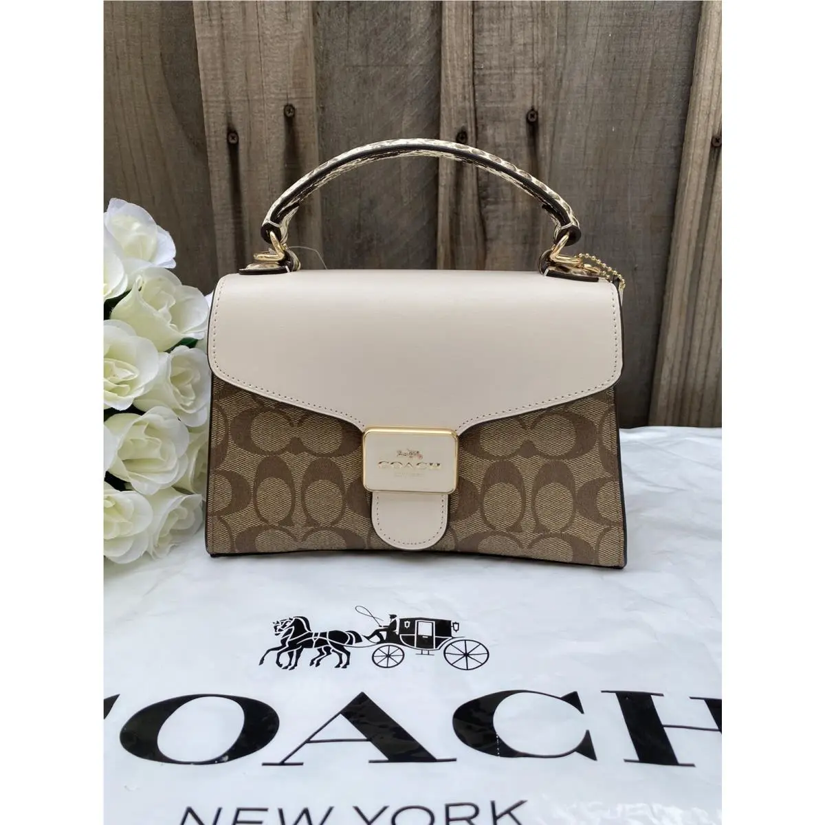 Coach Pepper Satchel In Signature Canvas c1325