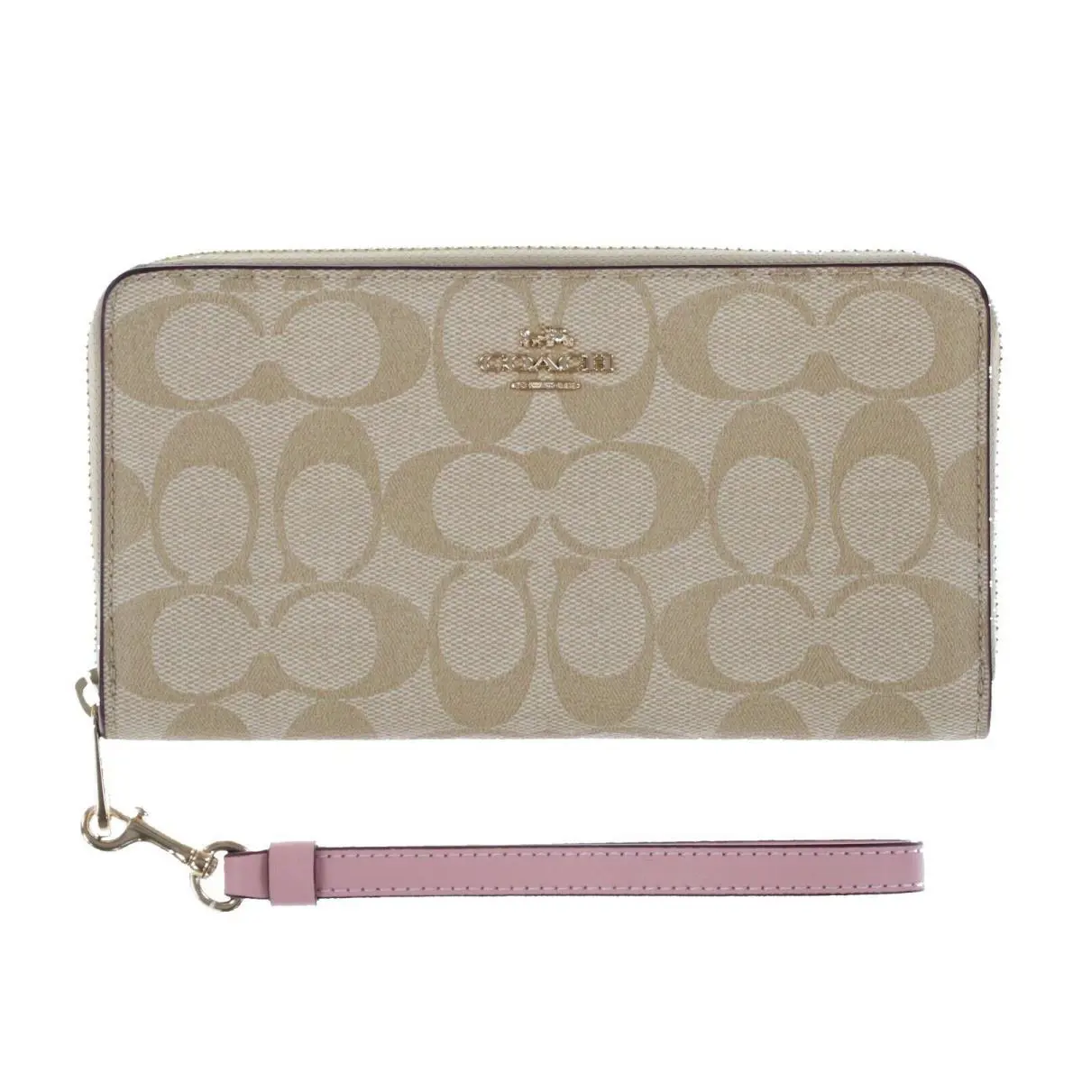 Long Zip Around Wallet Credit Card Holder Wristlet Clutch Monogram Logo by Coach