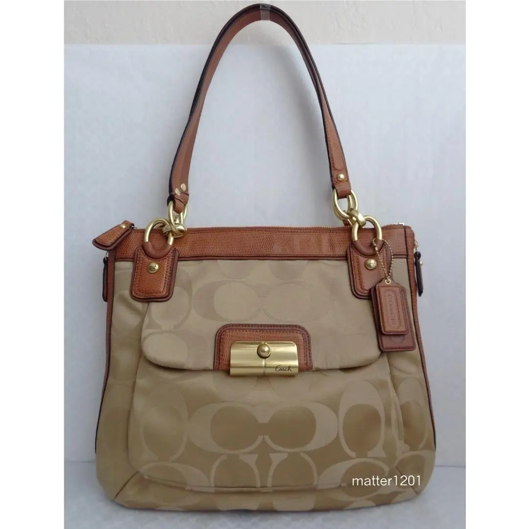 Coach 18301 Kristin Signature NS Tote Khaki/brown