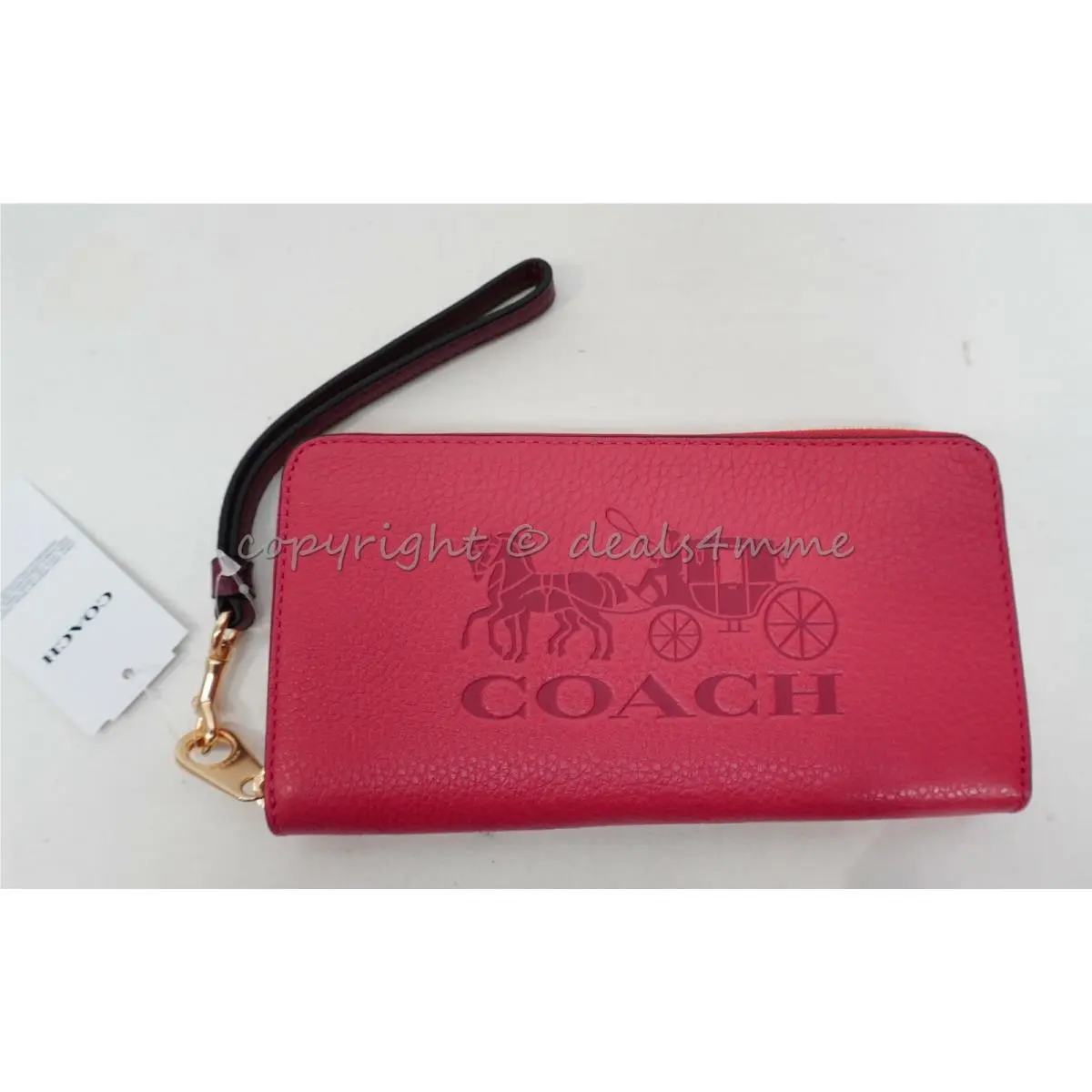 Coach C3548 Long Zip Around Wallet Horse and Carriage in Im/poppy/vintage Mauve