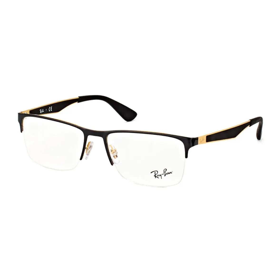 Ray-ban Eyeglasses RB 6335 2890 54-17 145 Semi Rimless Black Gold Frames