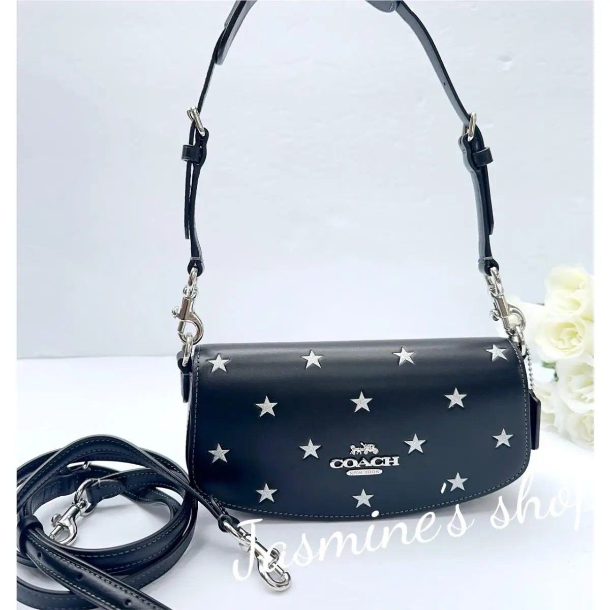 Coach Andrea Small Shoulder Bag with Star Print CW305 with Two Straps