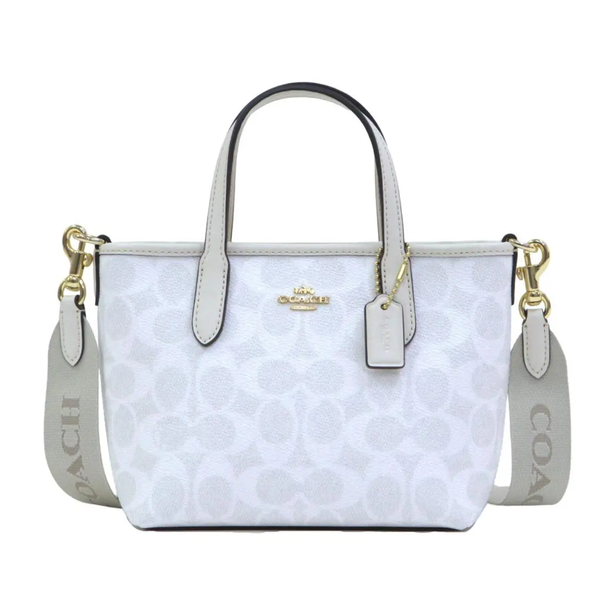 City Mini Tote Signature Canvas - White/chalk by Coach