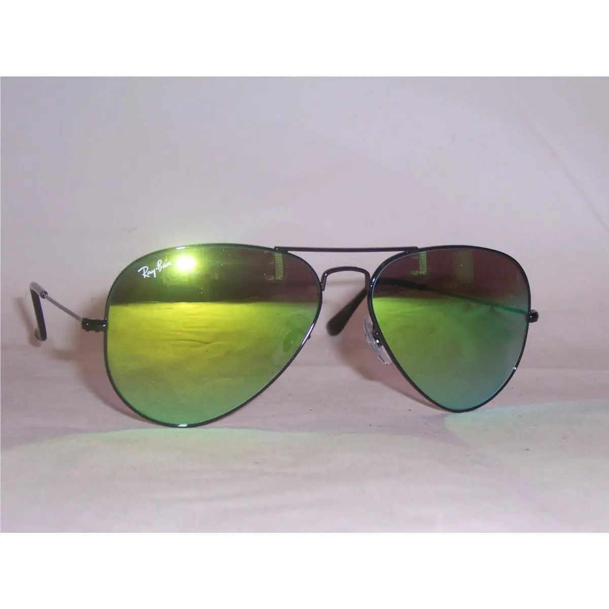 Ray Ban Aviator Sunglasses 3025 002/4J Black/mirror Green 58 MM