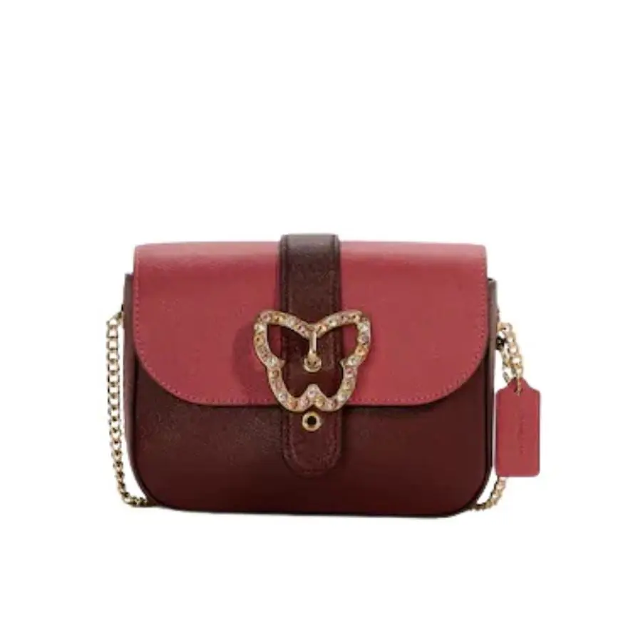 Coach Gemma Crossbody Purse with Gem Butterfly Buckle IN Gold Cranberry