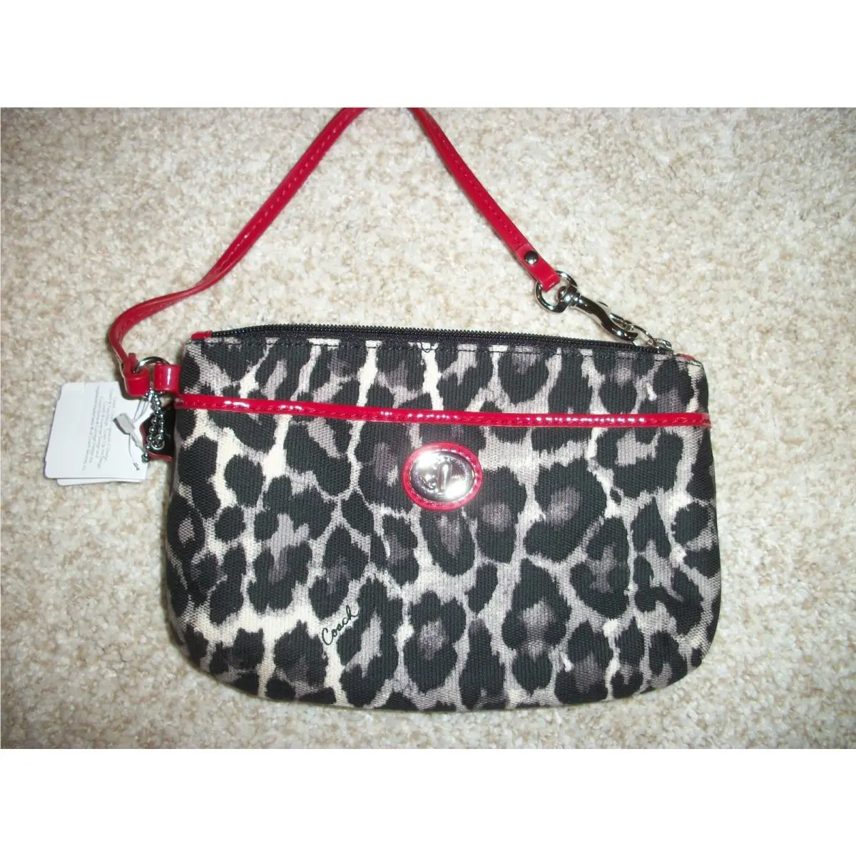 Coach Womens Park Ocelot Medium Wristlet Animal Print F49581 49581