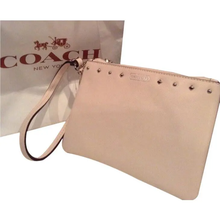 Coach Darcy Soft Pink Leather Studded Small Wristlet Style F51256