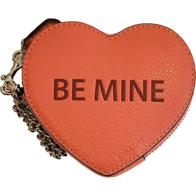 Coach Heart Coin Case with BE Mine and Xoxo Motif 91085
