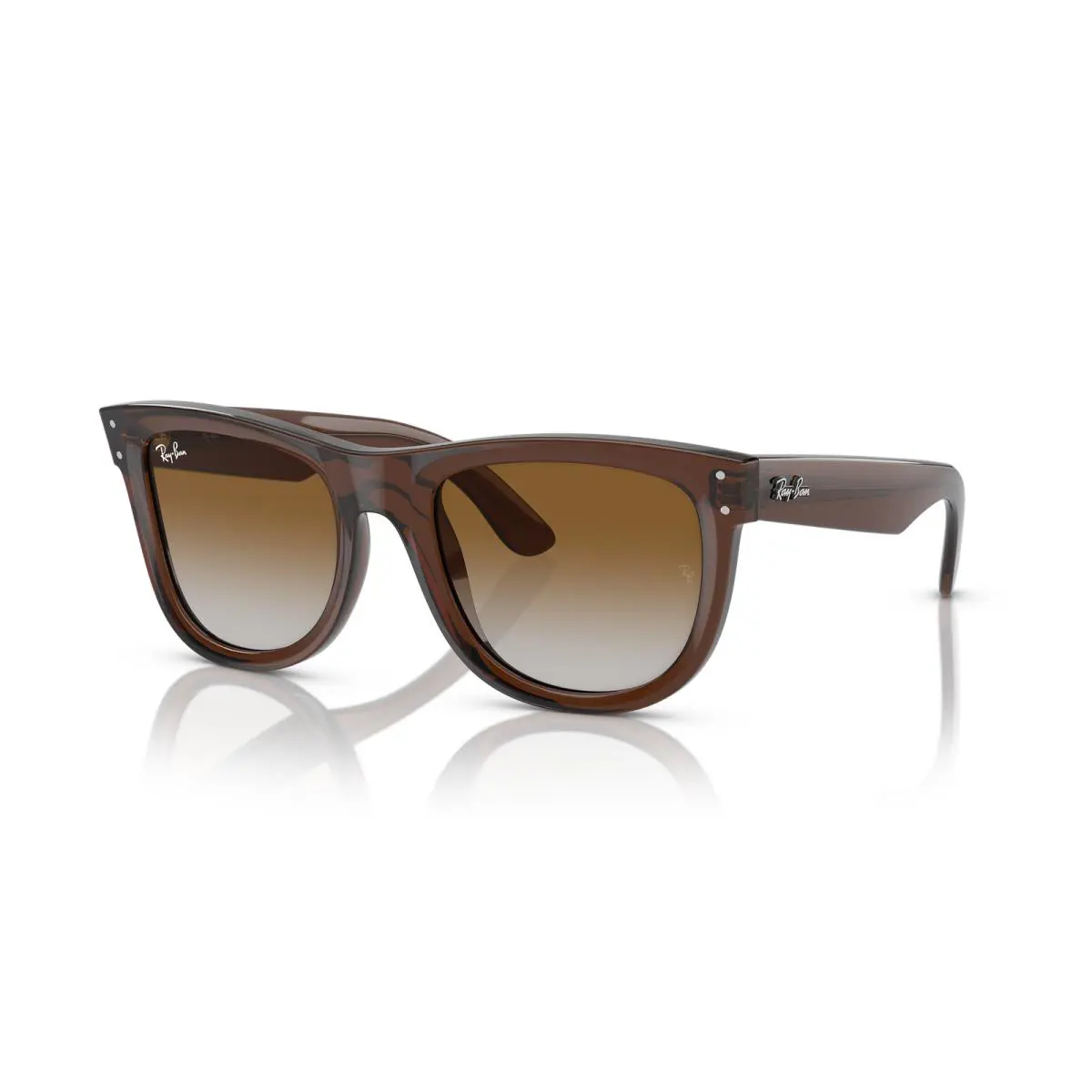 Ray-ban Wayfarer Reverse Polished Transparent Brown/gradient Brown Sunglasses