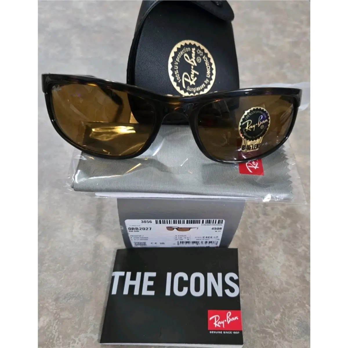 Ray-ban Predator 2 RB2027 650833 Men`s Sunglasses Dark Havana 62mm Brown Lens