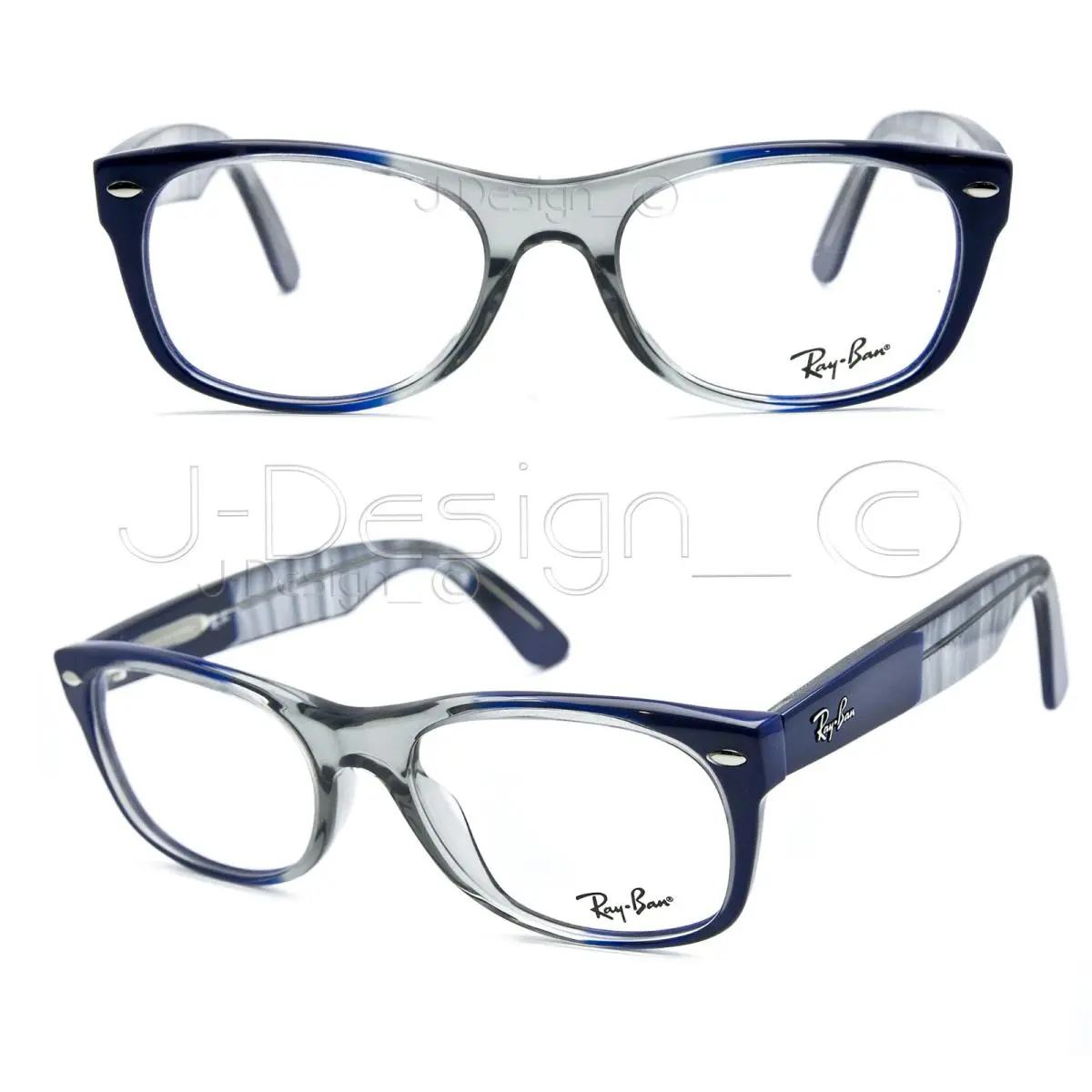 Ray Ban RB 5184 5516 Wayfarer Clear Gray Blue Size 52/18/145 Eyeglasses - Frame: 5516 Clear Gray Blue