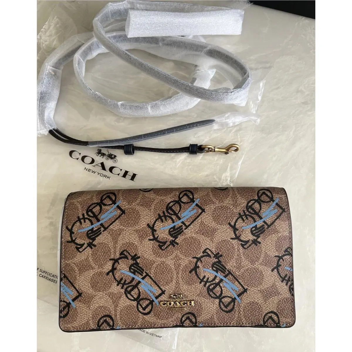 Abstract Horse Carriage Hayden Fold Over Crossbody Bag 5525 by Coach