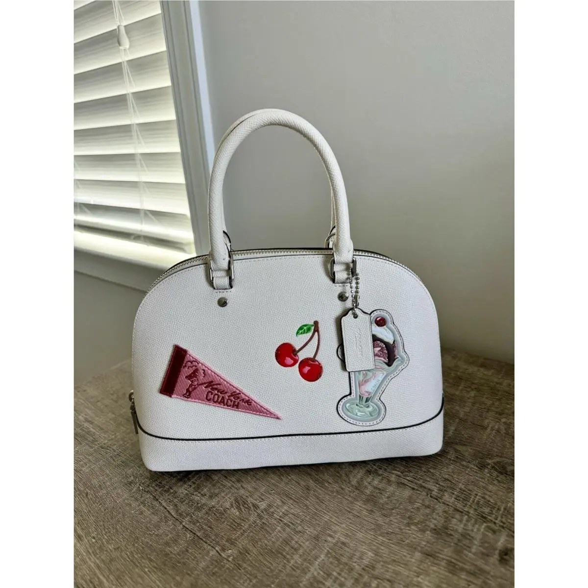 Coach F25911 Mini Sierra Satchel American Dreaming Crossgrain Leather Chalk