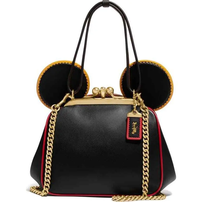 Coach Keith X Haring Disney Mickey Mouse Red Black Leather Bag Handbag Purse