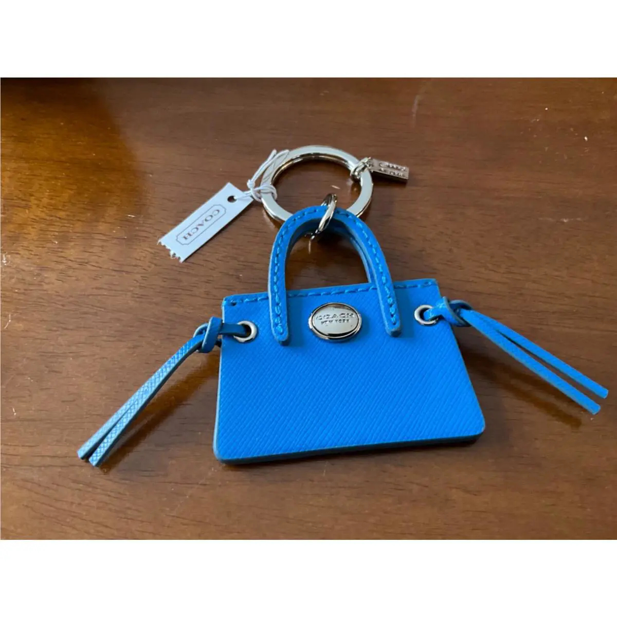 Coach Blue Purse Shaped Keychain/fob Keyring/bag Charm