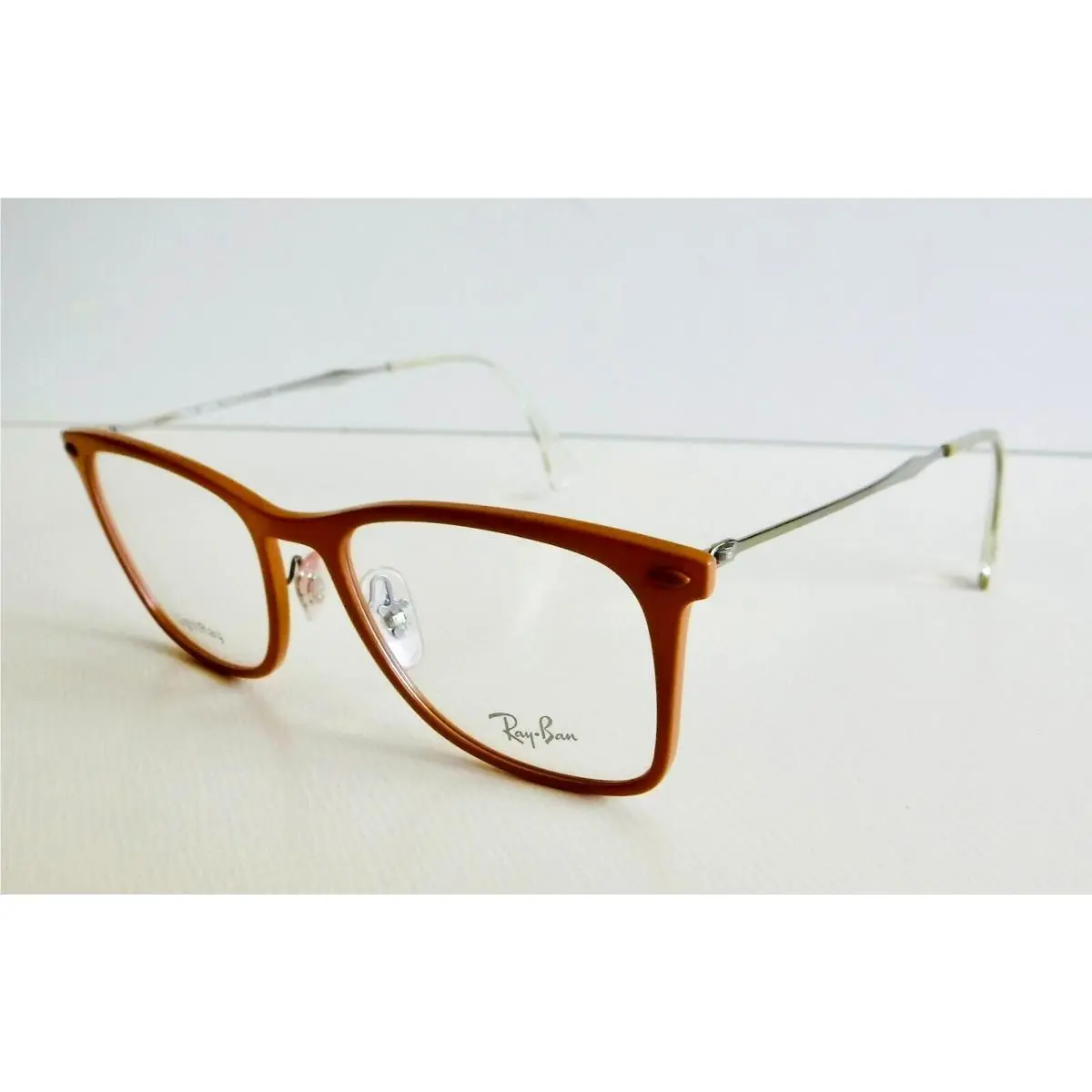 Ray Ban Lightray Eyeglasses RB 7086-5642 Light Brown Frames Clear Lens 51-18-140